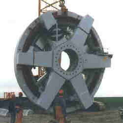 Generator von der Gondelseite (Stator)